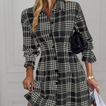 MARIA™ - Elegant Slimming Check Dress for Autumn & Winter