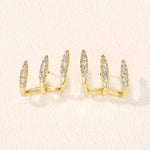 Elegant Rhinestone Three Claw Earrings