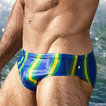 Men's Swimwear Contrast Striped Swim Briefs