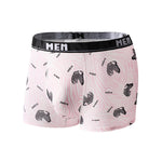 4-Pack Men's Trendy Print Ice Silk Mid-Rise Trunks