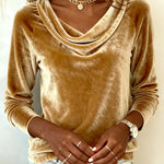 Elora | Luxurious Velvet Drape-Neck Top