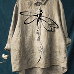Anaïs | Women’s Graceful Dragonfly Print Casual Shirt