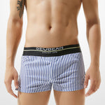 Mens 100% Cotton Striped Loose Home Boxer Shorts