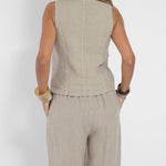 Cristina | Buttoned Vest and Wide-Leg Pants Set