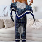 Helen | Vacation Ready Stylish Lace-Up Vest & Pants Two-Piece Set Dress