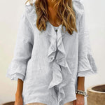 NADINE™ - Chic Bell Sleeve Ruffle Top