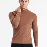 Mid-neck Men's Fleece Warm Bottoming Top T-shirt