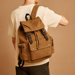 Canvas travel backpack with laptop sleeve for men | Lucas