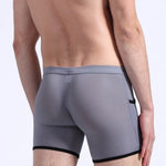 3 Pack Men's Long Leg Boxer Briefs Made of Ultra-Thin Ice Silk with Anti-Wear Elastic