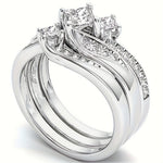 Princess Cluster Ring Set