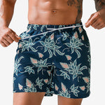 Mens Quick Drying Floral Printed Beach Board Shorts