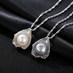 Seashell Pearl Pendant Necklace