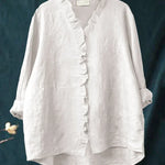 Brooklyn | Cotton & Linen Ruffle Shirt