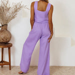 Cara | Minimalist Top Set and Wide Leg Pants