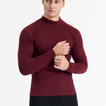 Mid-neck Men's Fleece Warm Bottoming Top T-shirt