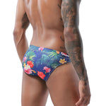 Mens Bulge Pouch Surfing Printed Bohemian Swim Briefs