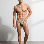 3 Pack Men's Ice-Silk Leopard Mesh Thong with Double-Lined Crotch