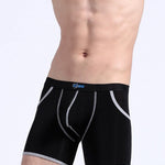 3 Pack Men's Long Leg Boxer Briefs Made of Ultra-Thin Ice Silk with Anti-Wear Elastic