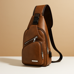 Classy leather anti-theft crossbody bag for men | Declan