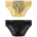 2 Pack Men’s Striped Separate Pouch Thin Briefs