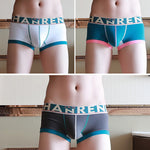 3 Pack Men's Spliced Color Breathable Cotton Trunks