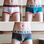 3 Pack Men's Spliced Color Breathable Cotton Trunks