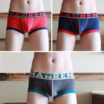 3 Pack Men's Spliced Color Breathable Cotton Trunks