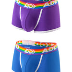 2 Pack Men’s Large Pouch Rainbow Trunks