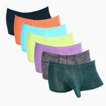 7 Pack Men's Solid Color Supportive Separated Pouch Seamless Comfort Trunks