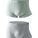 2 Pack Men's Seamless Comfort Stretch Fabric Breathable Modern Fit Solid Color Trunks