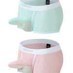 2 Pack Men's Comfy Waistband Separate Pouch & Breathable Mesh Trunks