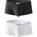 2 Pack Premium Cotton Double-Layered Gusset Breathable U-Pouch Trunks