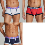 3 Pack Men's Low-Rise Premium Cotton Seamless Comfort Stretch Fit Trunks