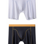 2 Pack Men's Sports Anti-Chafing Ice Silk Quick-Dry Boxers Briefs & Midway Briefs