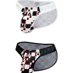2 Pack Men's Breathable Alphabet-Print Expanded Pouch Briefs