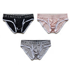 3 Pack Men's High-Elasticity Quick-Dry Pouch-Separated Briefs