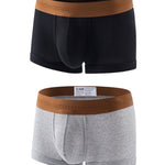 2 Pack Men's Mid-Rise Ultra Soft Premium Cotton Comfy Waistband Trunks