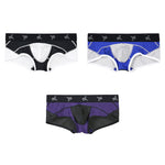 3 Pack Men's Nylon Mesh Breathable U-Pouch Trunks