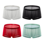 4 Pack Men's Sexy Breathable Jacquard Trunks