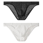 2 Pack Men's Breathable Soft Quick-Dry Mid-Rise Daily Comfort Solid Color Bikini
