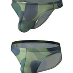 2 Pack Men's U-Pouch Camouflage Trendy Briefs