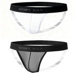 2 Pack Men's Stay-Put Fit Silky Touch Skin-Friendly Chafe-Free Design Jockstrap