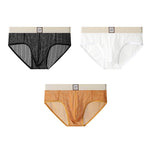 3 Pack Men's High-Stretch Mid-Rise Mesh Comfy & Breathable Briefs