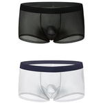 2 Pack Men's Ice Silk Separated Pouch Breathable Stretch Fit Trunks