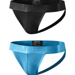 2 Pack Men's Feather-Soft Texture Breathable Sexy U-Pouch Lifting Effect Jockstraps