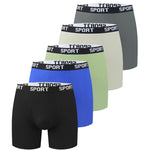 5 Pack Men's Moisture-Wicking Anti-Chafing Sporty Cut Stay-Put Fit Comfort Boxers Briefs