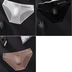 3 Pack Men's Seamless Ice Silk Cool-Touch Briefs