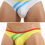 2 Pack Men's Low-rise Vibrant Stripe Bikini