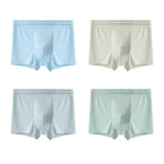 4 Pack Men's Seamless Cooling Ice Silk Antibacterial Mid-Rise Trunks