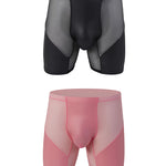 2 Pack Men's Casual Sports Transparent Mesh Midway Briefs